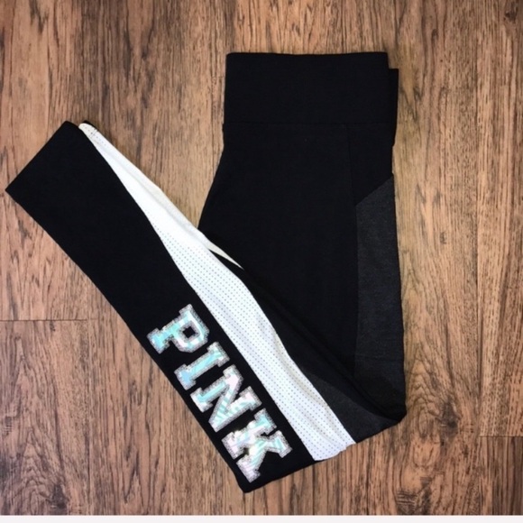 VS PINK Leggings - Silver & Tropical PINK - Picture 2 of 7